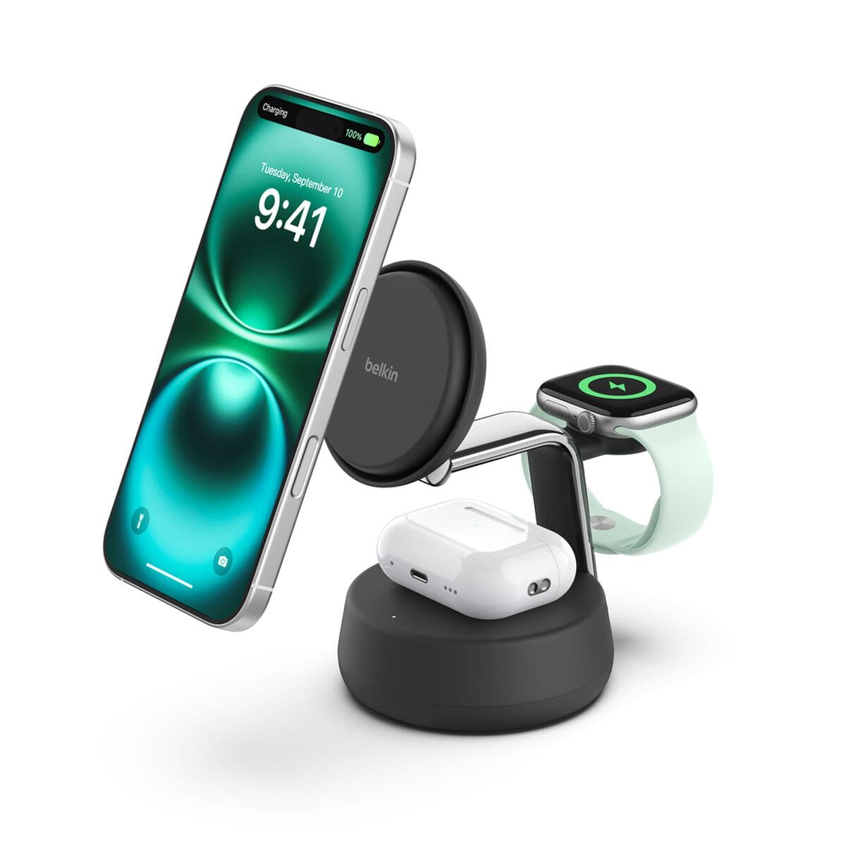 Cargador Belkin UltraCharge Pro 3 en 1 Qi2 25 W