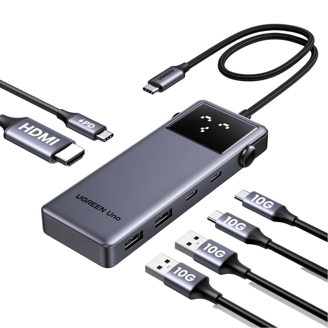 Hub UGREEN Uno USB-C 6 en 1 (4K a 60 Hz, PD 100 W, 10 Gbps)