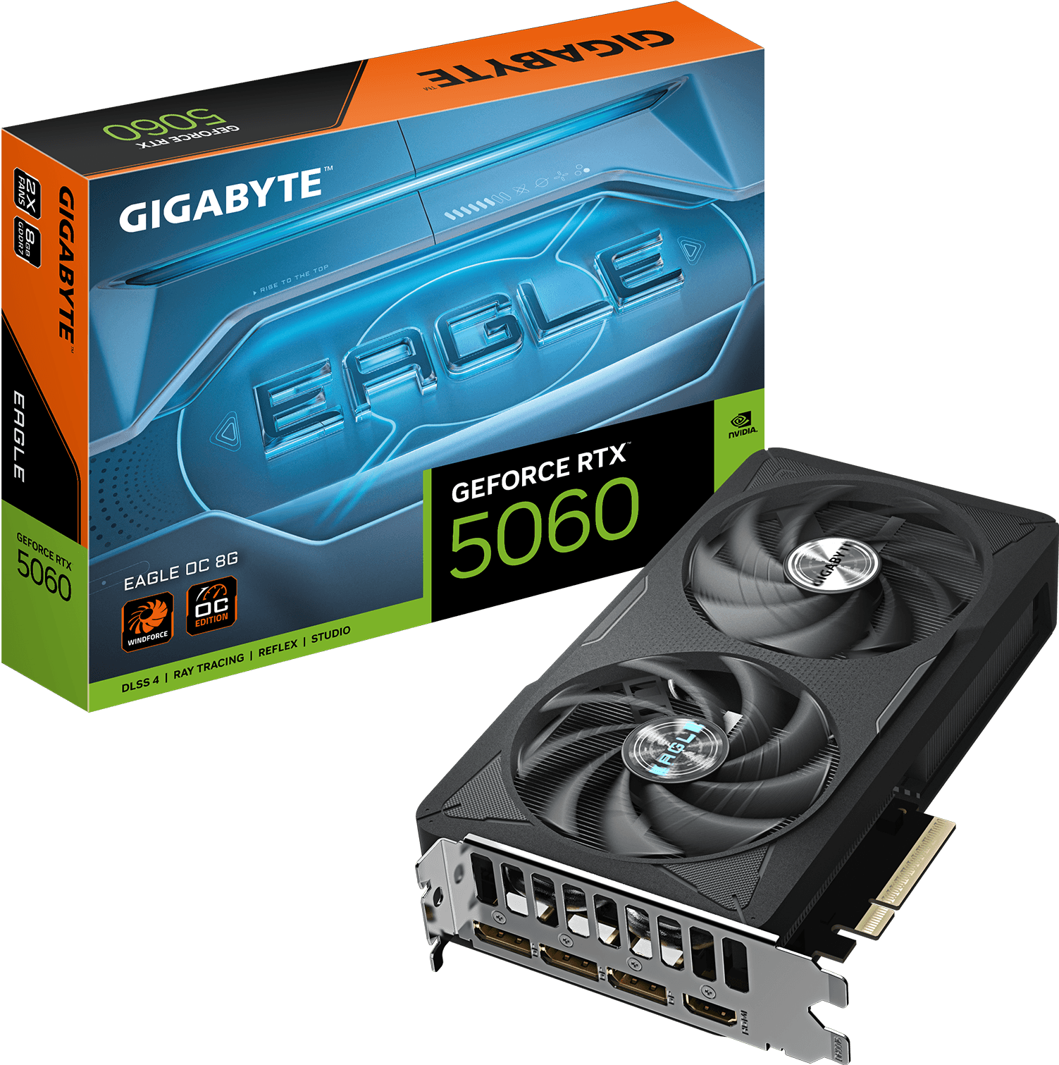 Tarjeta de video Gigabyte GeForce RTX 5060 EAGLE OC 8G (GDDR7) - Imagen 1